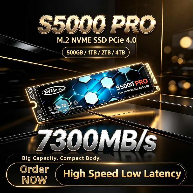 M.2 Nvme 4Tb Pcie 4.0 Ssd - قرص تخزين صلب جديد S5000 PRO